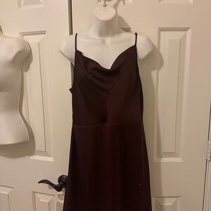 Elegant Brown Slip Dress
